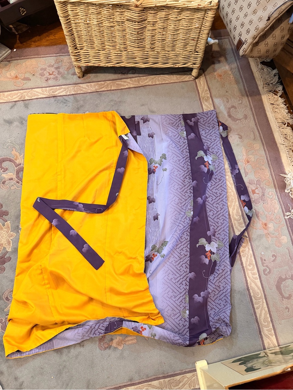 Vintage Yellow and Lavender wrap